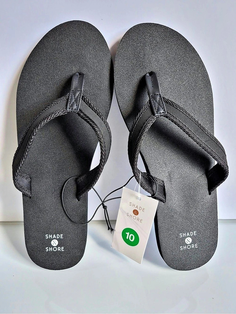 Shade & Shore Women's Sydney Flip Flop Sandals Black Size 10